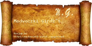 Medveczki Girót névjegykártya